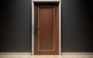 درب با نصب قفل هوشمند هوم لاک home lock مدل E160